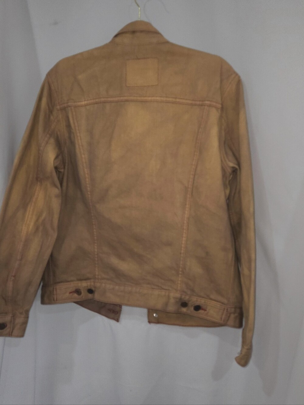 Levi's Mustard Yellow Denim Trucker Jacket Jean Jacket Ochre Chutney Mens L - Picture 2 of 6